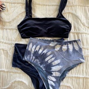 Aerie Velvet / Tie Dye Bikini Set